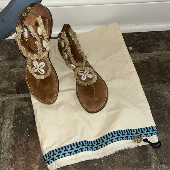⭐️Tory Burch T Strap Ankle Shells Sandals⭐️ - Picture 9 of 9